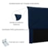 Cabeceira Estofada Nápoles SPZ 195cm King Size Suede Azul Marinho