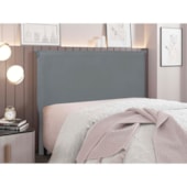Cabeceira Estofada Nápoles SPZ 195cm King Size Veludo Cinza