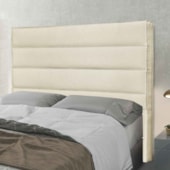 Cabeceira Estofada Nubia 160cm Queen Size Linho Natural