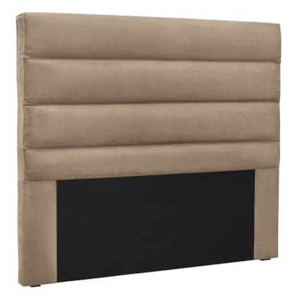 Cabeceira Estofada Nubia 90cm Solteiro Suede Bege