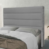 Cabeceira Estofada Nubia SPZ 140cm Casal Linho Cinza
