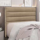 Cabeceira Estofada Nubia SPZ 140cm Casal Suede Bege