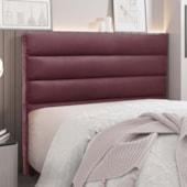 Cabeceira Estofada Nubia SPZ 140cm Casal Veludo Vinho