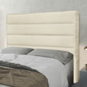 Cabeceira Estofada Nubia SPZ 160cm Queen Size Linho Pérola