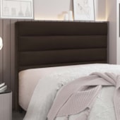 Cabeceira Estofada Nubia SPZ 160cm Queen Size Suede Marrom