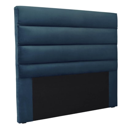 Cabeceira Estofada Nubia SPZ 160cm Queen Size Veludo Azul Marinho