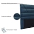 Cabeceira Estofada Nubia SPZ 160cm Queen Size Veludo Azul Marinho