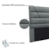 Cabeceira Estofada Nubia SPZ 160cm Queen Size Veludo Cinza