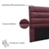 Cabeceira Estofada Nubia SPZ 160cm Queen Size Veludo Vinho