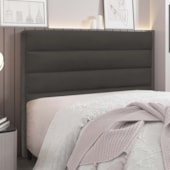 Cabeceira Estofada Nubia SPZ 90cm Solteiro Suede Cinza