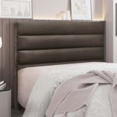 Cabeceira Estofada Nubia SPZ 90cm Solteiro Suede Marrom