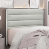 Cabeceira Estofada Nubia SPZ 90cm Solteiro Suede Prata