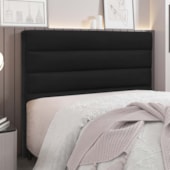 Cabeceira Estofada Nubia SPZ 90cm Solteiro Suede Preto