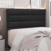 Cabeceira Estofada Nubia SPZ 90cm Solteiro Suede Preto