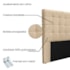 Cabeceira Estofada Polônia SPZ 160cm Queen Size Linho Dourado