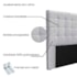 Cabeceira Estofada Polônia SPZ 160cm Queen Size Linho Grigio