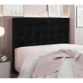 Cabeceira Estofada Polônia SPZ 160cm Queen Size Suede Preto