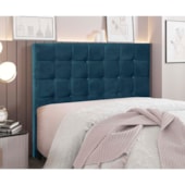 Cabeceira Estofada Polônia SPZ 160cm Queen Size Veludo Azul Marinho