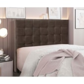 Cabeceira Estofada Polônia SPZ 160cm Queen Size Veludo Marrom