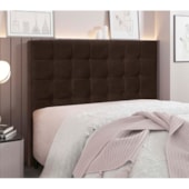 Cabeceira Estofada Polônia SPZ 195cm King Size Suede Marrom