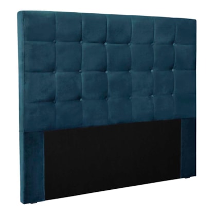 Cabeceira Estofada Polônia SPZ 195cm King Size Veludo Azul Marinho