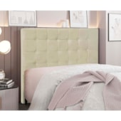 Cabeceira Estofada Polônia SPZ 195cm King Size Veludo Bege