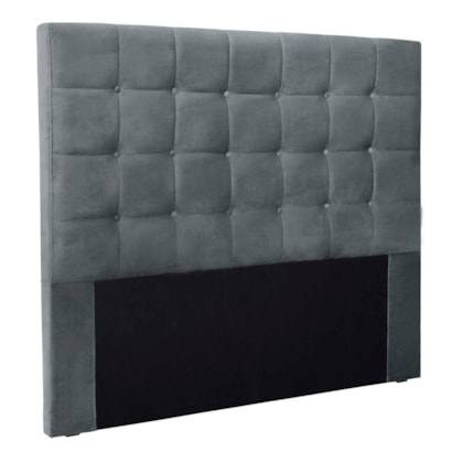 Cabeceira Estofada Polônia SPZ 195cm King Size Veludo Cinza