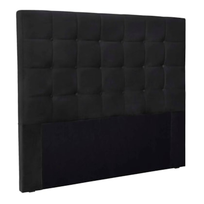 Cabeceira Estofada Polônia SPZ 195cm King Size Veludo Preto
