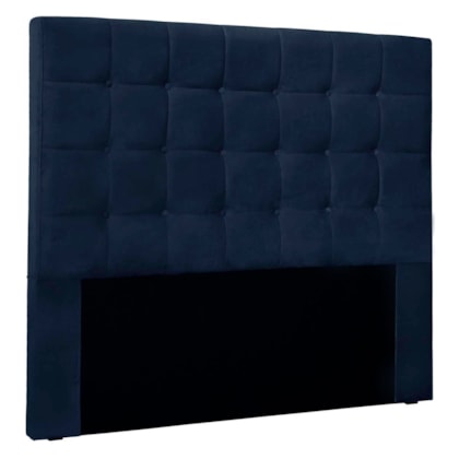 Cabeceira Estofada Polônia SPZ 90cm Solteiro Suede Azul Marinho