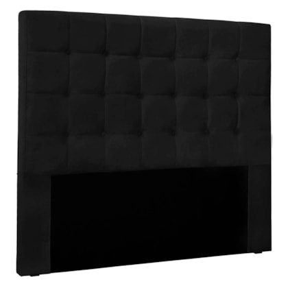 Cabeceira Estofada Polônia SPZ 90cm Solteiro Suede Preto