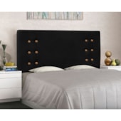 Cabeceira Estofada Santorini SPZ 140cm Casal Suede Preto