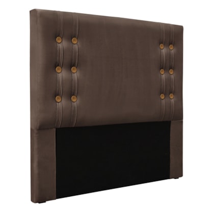 Cabeceira Estofada Santorini SPZ 140cm Casal Veludo Marrom