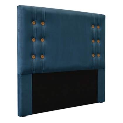 Cabeceira Estofada Santorini SPZ 160cm Queen Size Veludo Azul Marinho