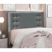 Cabeceira Estofada Santorini SPZ 160cm Queen Size Veludo Cinza