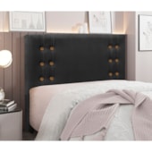 Cabeceira Estofada Santorini SPZ 160cm Queen Size Veludo Preto