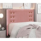 Cabeceira Estofada Santorini SPZ 160cm Queen Size Veludo Rosa