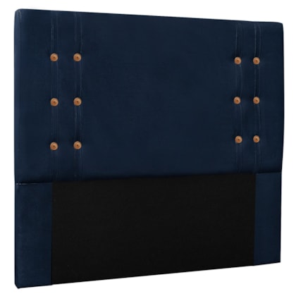 Cabeceira Estofada Santorini SPZ 90cm Solteiro Suede Azul Marinho