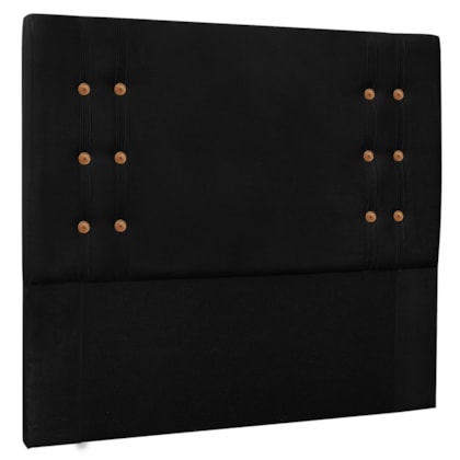 Cabeceira Estofada Santorini SPZ 90cm Solteiro Suede Preto
