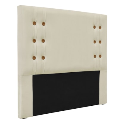 Cabeceira Estofada Santorini SPZ 90cm Solteiro Veludo Bege