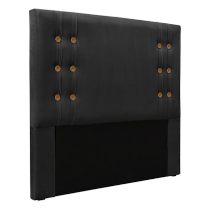 Cabeceira Estofada Santorini SPZ 90cm Solteiro Veludo Preto
