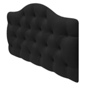 Cabeceira Estofada Suspensa Imperatriz 140 cm Casal Suede Preto - Amarena Móveis