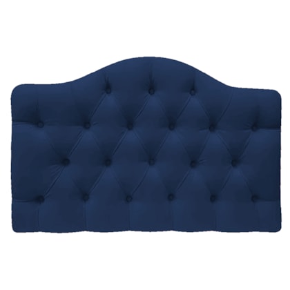 Cabeceira Estofada Suspensa Imperatriz 160 cm Queen Size Suede Azul Marinho - Amarena Móveis