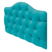 Cabeceira Estofada Suspensa Imperatriz 160 cm Queen Size Suede Azul Turquesa - Amarena Móveis