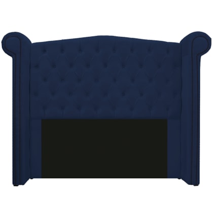 Cabeceira Estofada Veneza 160 cm Queen Size Suede Azul Marinho - Amarena Moveis