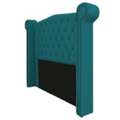 Cabeceira Estofada Veneza 160 cm Queen Size Suede Azul Turquesa - Amarena Moveis
