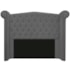 Cabeceira Estofada Veneza 195 cm King Size Linho Cinza Escuro - Amarena Moveis
