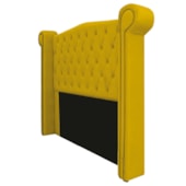 Cabeceira Estofada Veneza 195 cm King Size Suede Amarelo - Amarena Moveis