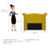 Cabeceira Estofada Veneza 195 cm King Size Suede Amarelo - Amarena Moveis