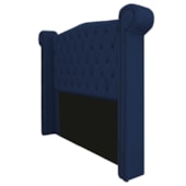 Cabeceira Estofada Veneza 195 cm King Size Suede Azul Marinho - Amarena Moveis