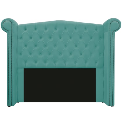 Cabeceira Estofada Veneza 195 cm King Size Suede Azul Tiffany - Amarena Moveis